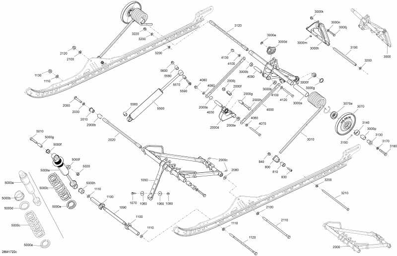  BRP SkiDoo  SUMMIT - 850 E-TEC, 2017 - Rear Suspension With Ice Scratcher Superior