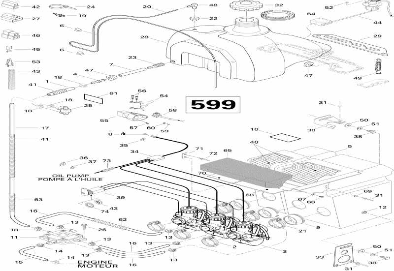 Skidoo Formula III, 1996 ������ - Fuel System 599