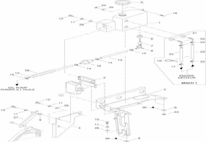  Ski-doo Formula III LT, 1996 - Oil Tank And Support Form Iii, Iii Lt