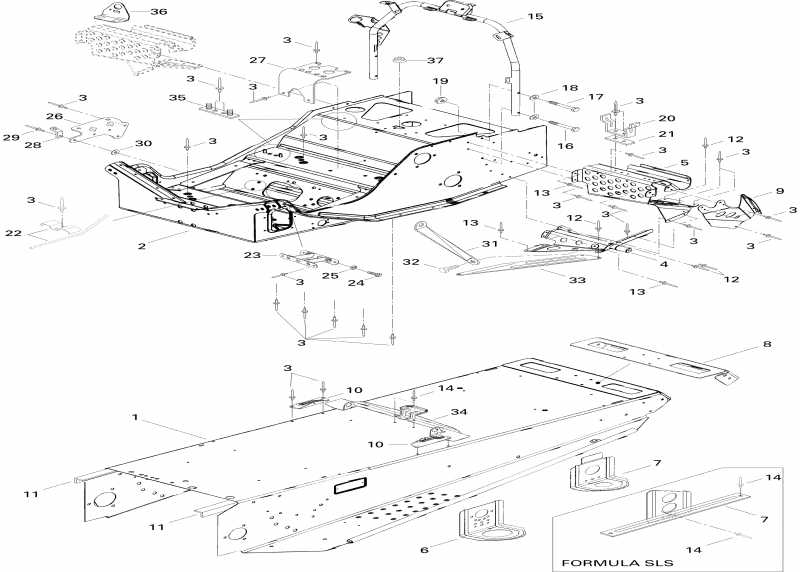 snowmobile BRP  Formula S, 1996 - Frame And Components Formula S