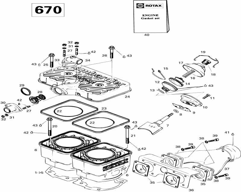  Skidoo Formula SS, 1996  - Cylinder And Exhaust Manifold 670