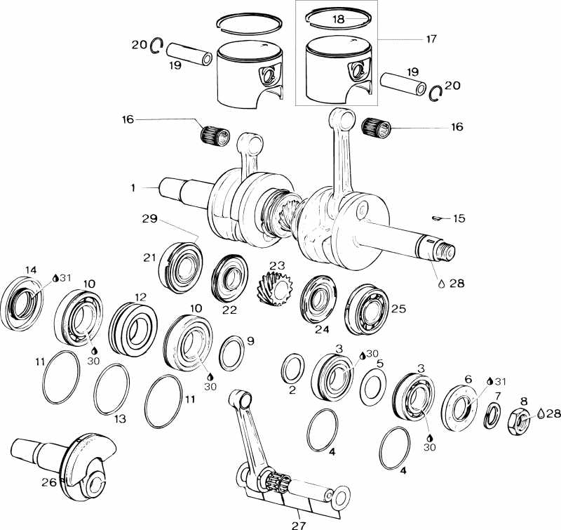�������� BRP SkiDoo - Crankshaft And Pistons