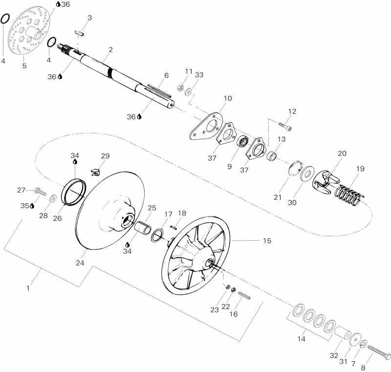 BRP SkiDoo Formula STX, 1996  - Driven Pulley