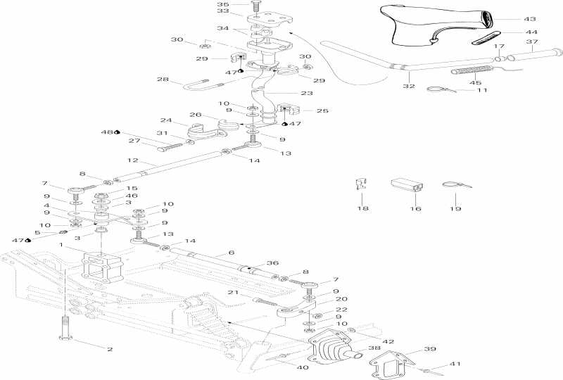 snowmobile   Formula STX, 1996 - Steering System