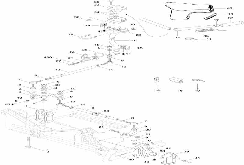 Ski Doo  Formula Z, 1996 - Steering System