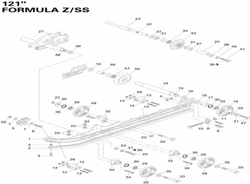 snowmobile SkiDoo Formula Z, 1996  - Rear Suspension