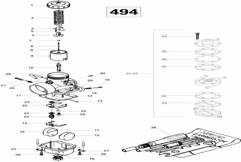 BRP SkiDoo Grand Touring 500, 1996 - Carburetor 500