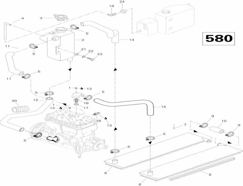 �������� Skidoo Grand Touring 580, 1996 ������ - Cooling System (580)