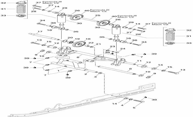 snowmobile  Mach 1, 1996 - Rear Arm Mach 1, Z