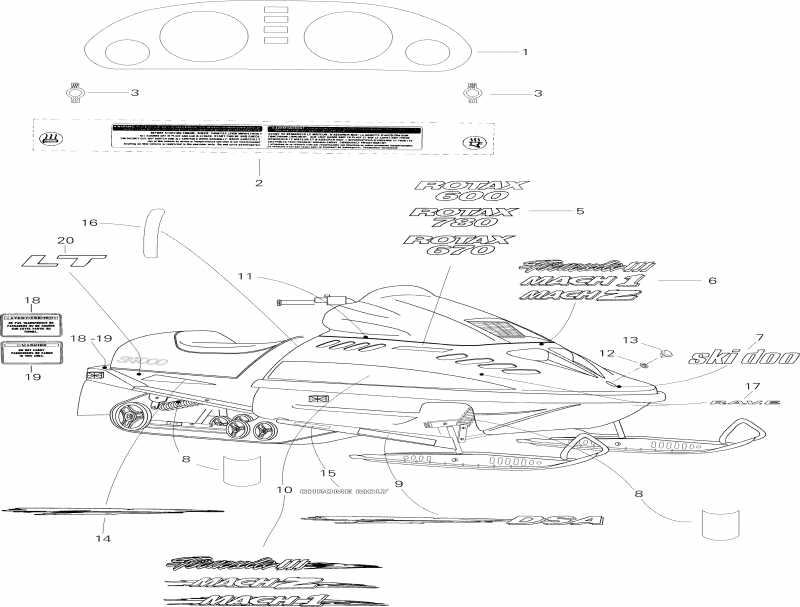 �������� Skidoo Mach 1, 1996 - Decals Mach 1