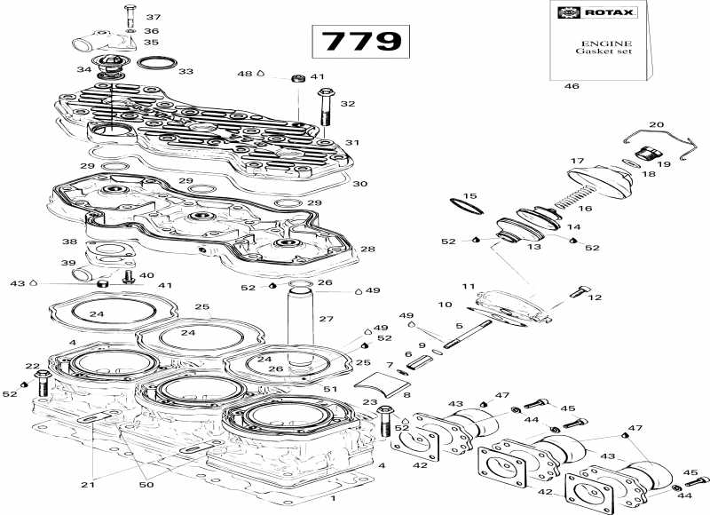 ski-doo  Mach Z, 1996 - Cylinder And Exhaust Manifold 779