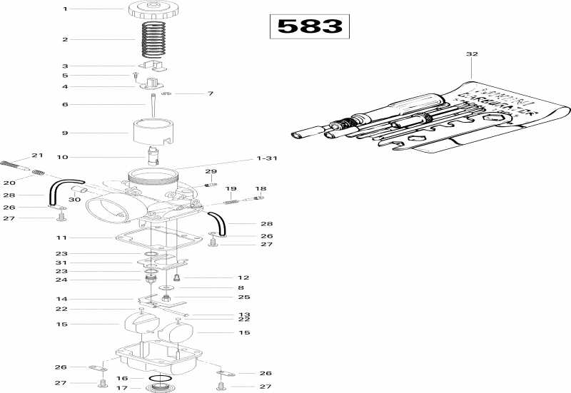 Ski Doo MX Z 583, 1996 ������ - Carburetor 583