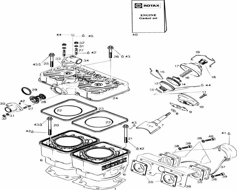  Skidoo  MX Z 670, 1996 - Cylinder And Exhaust Manifold