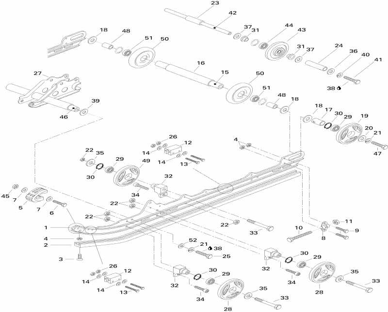 snowmobile Skidoo  MX Z 670, 1996 - Rear Suspension