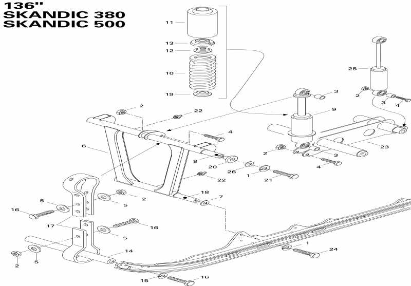 snowmobile BRP SkiDoo  Skandic 380, 1996 - Front Arm