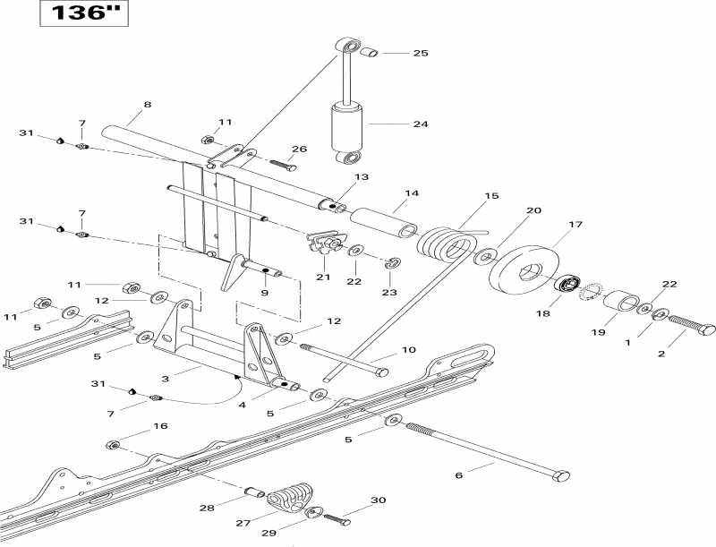  Ski-doo Summit 583, 1996  - Rear Arm