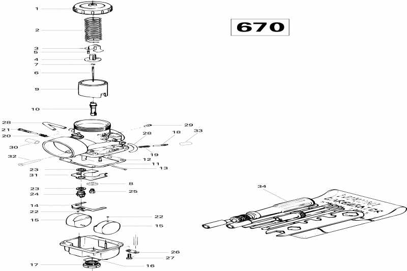  BRP SkiDoo  Summit 670, 1996 - Carburetor 670