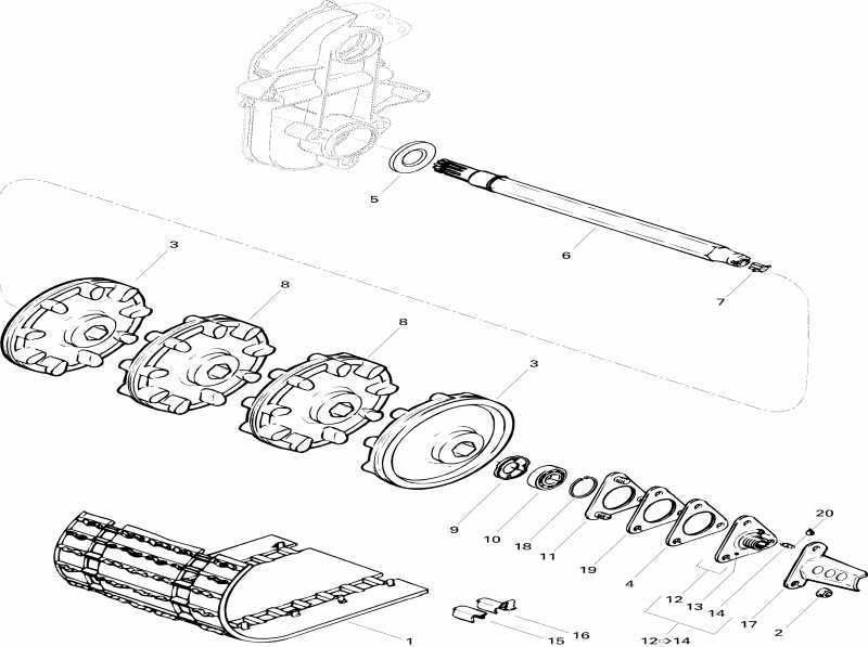 snowmobile  Summit 670, 1996 - Drive System