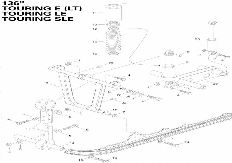  SKIDOO  Touring E LT, 1996 - Front  E Lt, Le, Sle