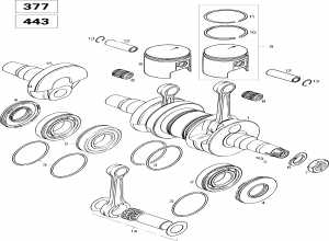 01- �������� � ������ 443 (01- Crankshaft And Pistons 443)