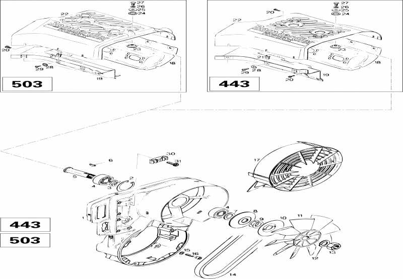 snowmobile BRP Touring SLE, 1996  - Cooling System (503)