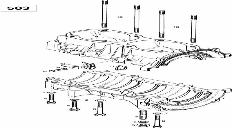  Skidoo Touring SLE, 1996  - Crankcase (503)