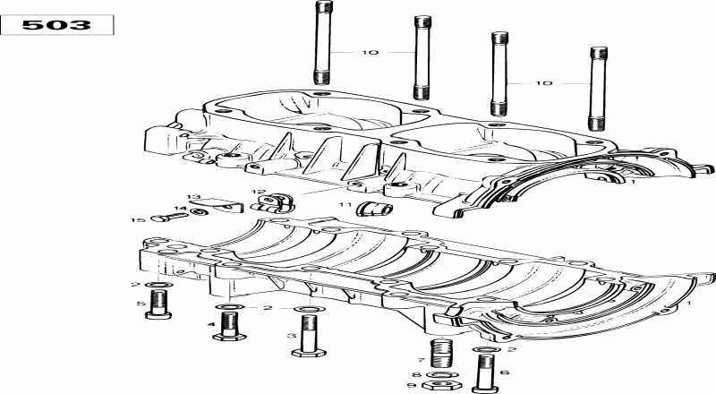 snowmobile Skidoo  Touring SLE, 1996 - Crankcase (503)