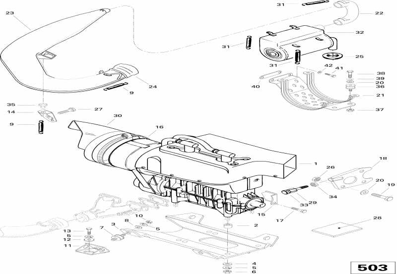 �������� SKIDOO Touring SLE, 1996 - Engine And Engine Support 503