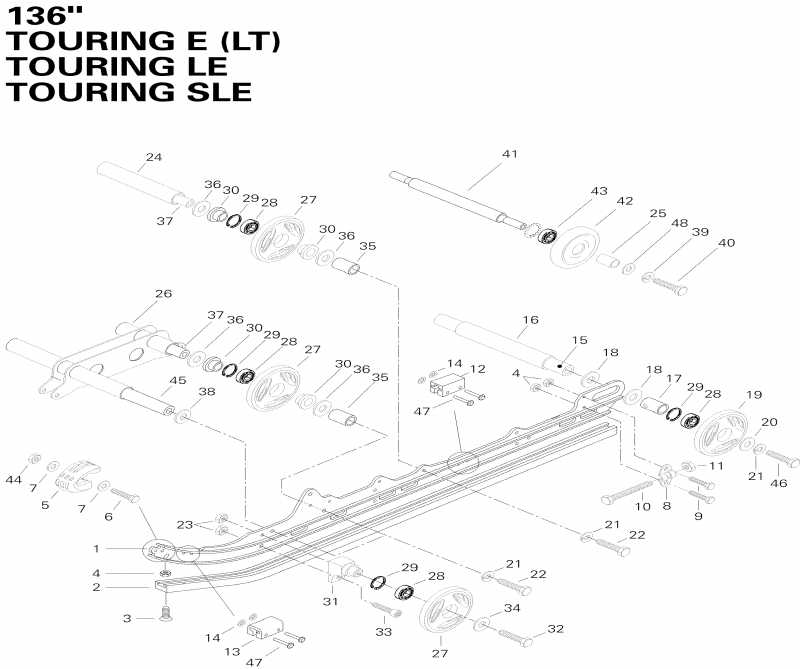 Skidoo Touring SLE, 1996 - Rear Suspension Le, Sle