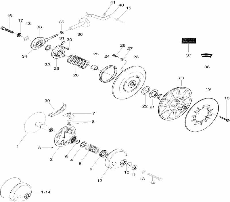 snowmobile Skidoo Tundra II LT, 1996  - Pulley System