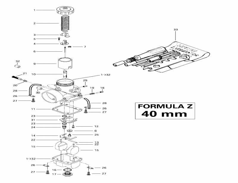  Skidoo  Formula 500, 1997 - Carburetors (40 Mm)