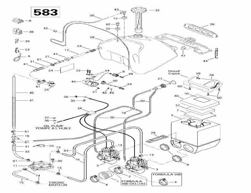 snowmobile Ski Doo  Formula 500, 1997 - Fuel System (583)