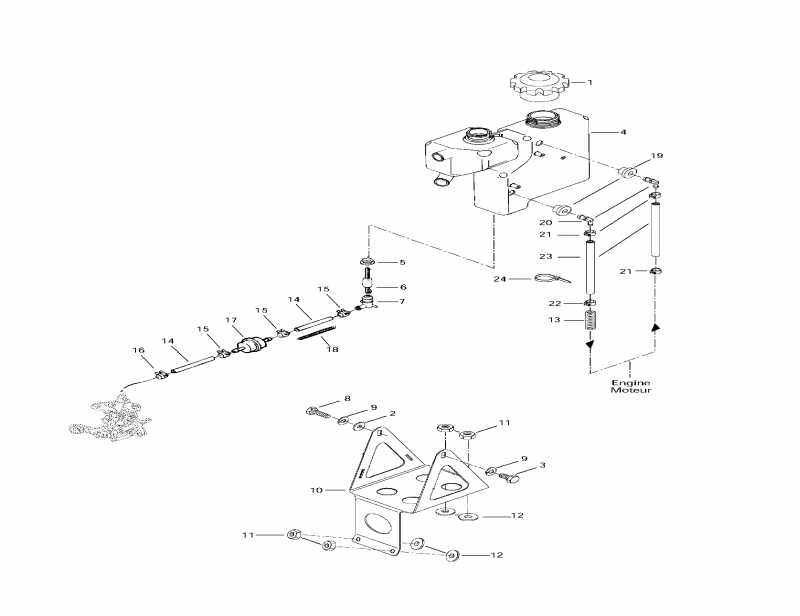 �������� Skidoo Formula 500, 1997 ������ - Oil Tank And Support