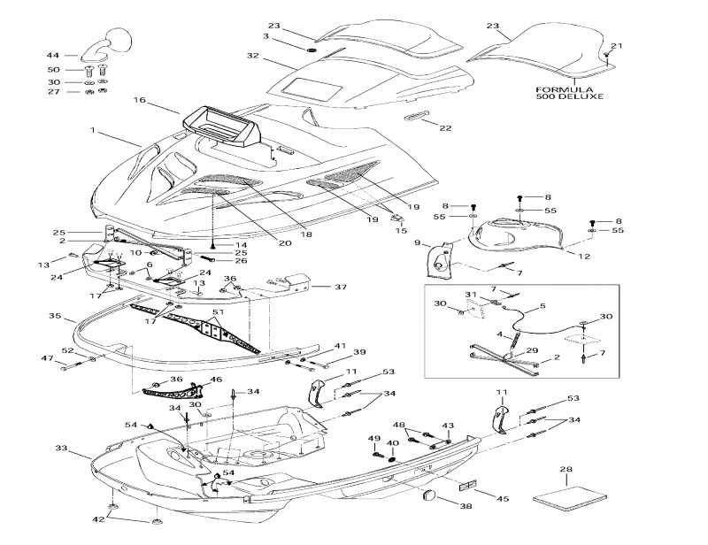 snowmobile Skidoo Formula 500, 1997  - Cab, Console