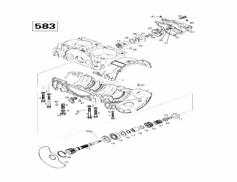  Ski Doo  Formula 500 Deluxe, 1997 - Crankcase, Rotary Valve, Water Pump