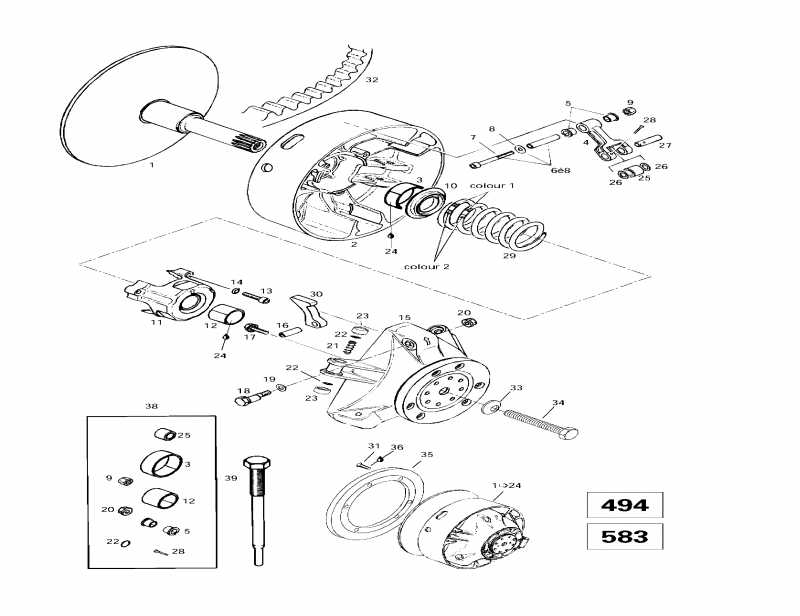  BRP SkiDoo Formula 583, 1997 - Drive Pulley (494, 583)