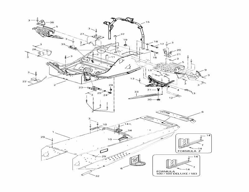 Ski Doo  Formula 583, 1997 - Frame And Accessories