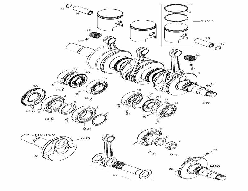  Ski-doo  Formula III, 1997 - Crankshaft And Pistons