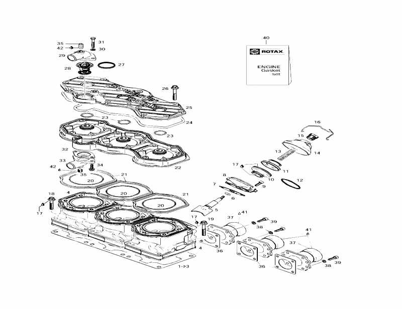 SKIDOO  Formula III, 1997 - Cylinder, Exhaust Manifold (599)