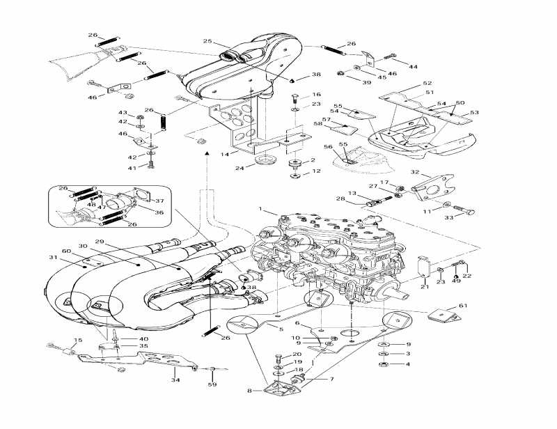 snowmobile  Formula III, 1997 - Engine Support And Muffler (599)