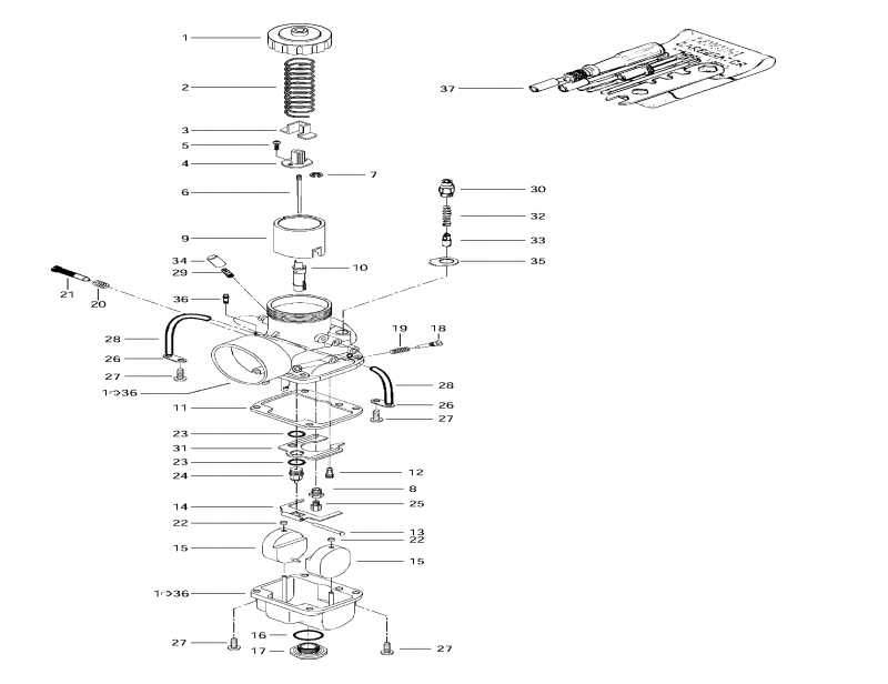 snowmobile Ski-doo Formula III, 1997  - Carburetors