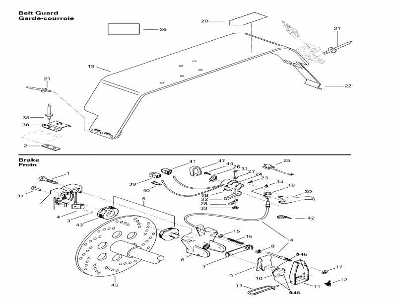 ski-doo Formula S, 1997  - Mechanic Brake And Belt Guard