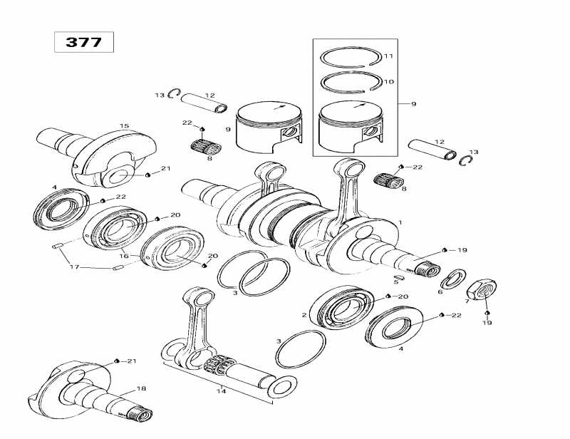  SKIDOO Formula Sl, 1997 - Crankshaft And Pistons (377)