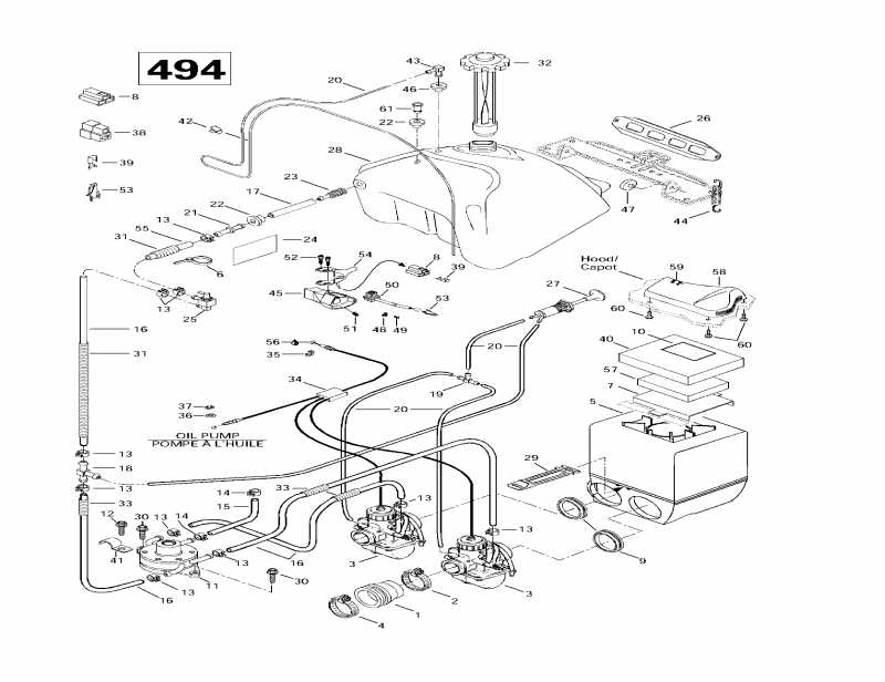 �������� Skidoo Formula Z, 1997 ������ - Fuel System (494)