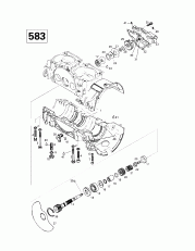 01-  , Rotary ,   (583) (01- Crankcase, Rotary Valve, Water Pump (583))