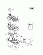 01- ,   (494) (01- Cylinder, Exhaust Manifold (494))