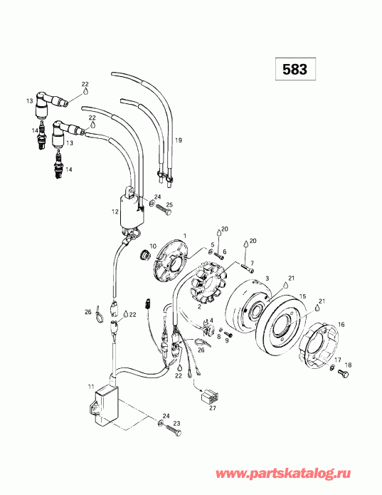 snowmobile Skidoo  Grand Touring 500/583, 1997 - Magneto 12v 220w (583)