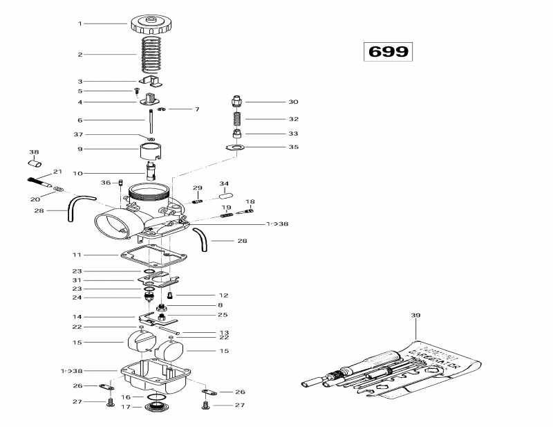 SKIDOO Mach 1, 1997  - Carburetors (699)