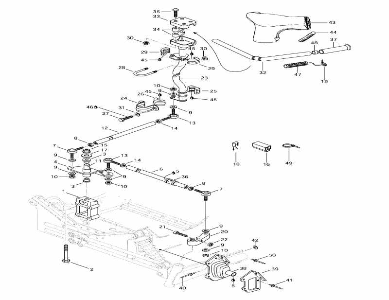 snowmobile SKIDOO  Mach 1, 1997 - Steering System