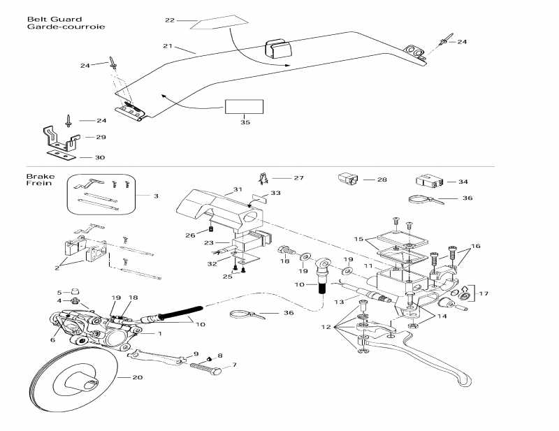 Ski-doo Mach Z LT, 1997 - Hydraulic Brake And Belt Guard